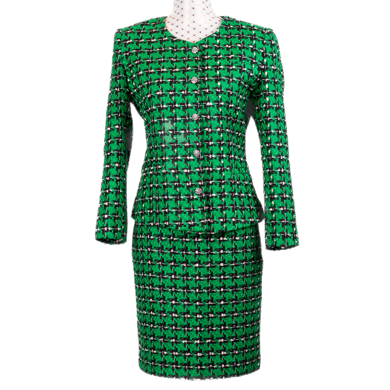 CBK Suit, Chanel Look - Green Ekose Pattern