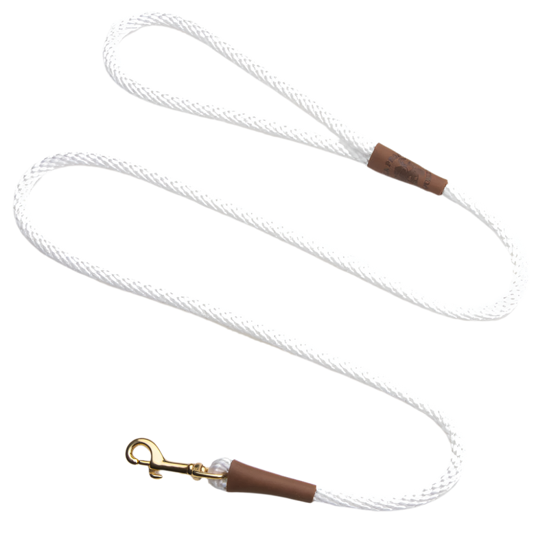 Mendota hundeline White 1.8 meter lang, 9 mm tyk