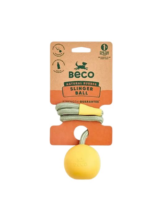 Beco Natural Rubber Bold med snor - Gul