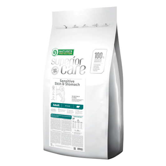 Nature's protection sensitive skin & stomach adult all breed, lamb - medium kibbles