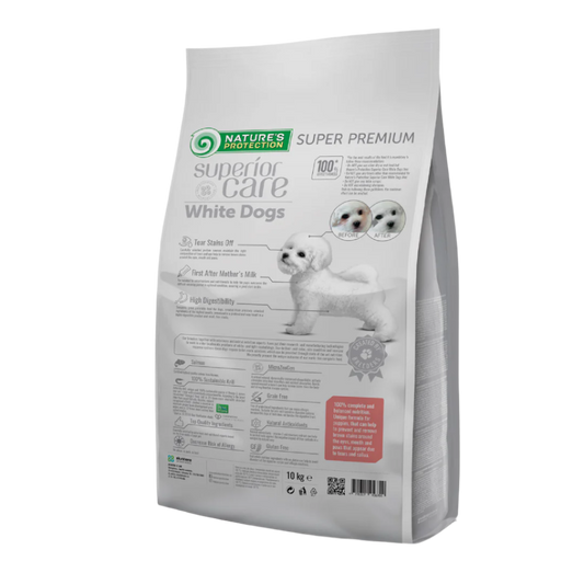 Nature's protection white dogs starter, all breed, salmon - small kibbles