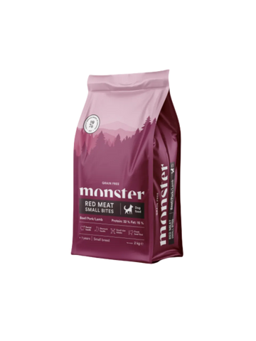 Monster Kornfri Voksen Red Meat Small Bites Oksekød, Svinekød & Lam - Small Breed