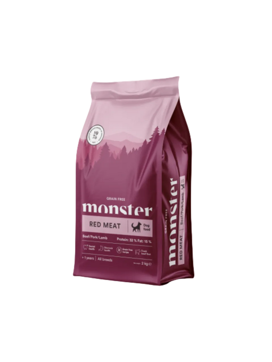 Monster Kornfri Voksen Red Meat Oksekød, Svinekød & Lam - All Breed