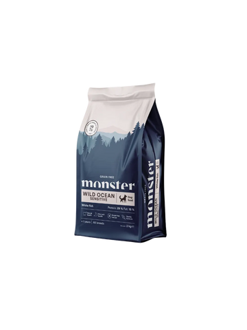 Monster Kornfri Wild Ocean Sensitive - Hvid Fisk
