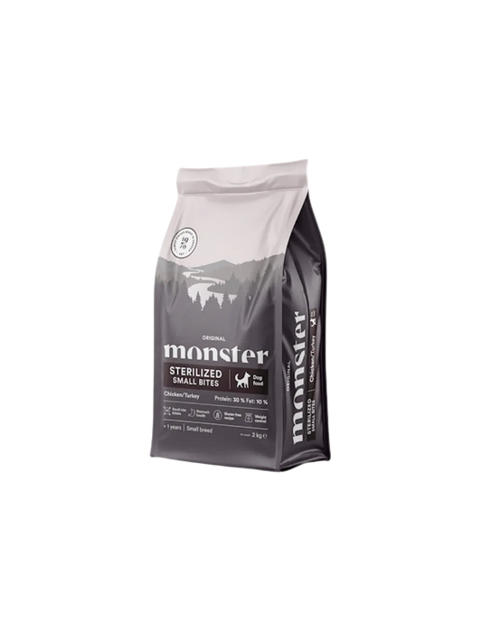 Monster Original Sterilized Kylling/Kalkun Low Fat - Små Piller