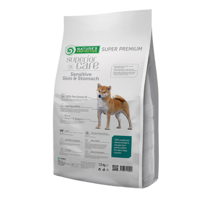 Nature's Protection Sensitive Skin & Stomach Adult All Breed, LAMB - MEDIUM kibbles