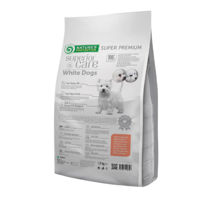 Nature's Protection White Dogs Adult Small Breed, SALMON - SMALL kibbles