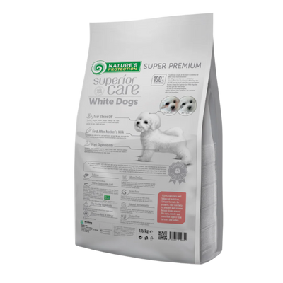 Nature's Protection White Dogs STARTER, All Breed, SALMON - SMALL kibbles
