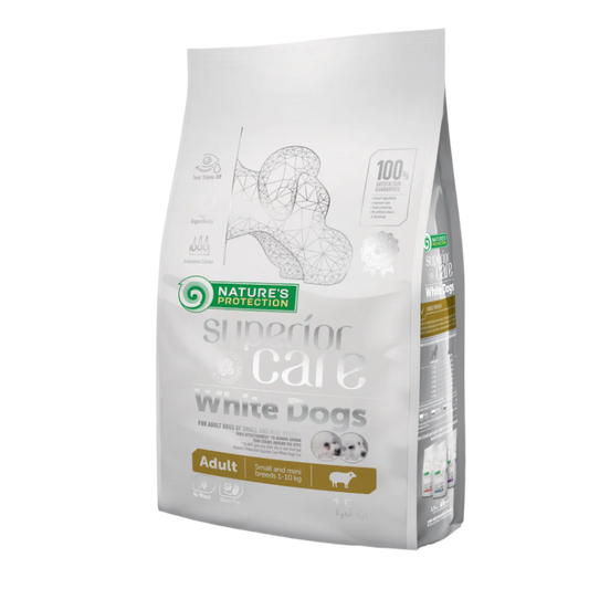 Nature's protection white dogs adult small breed, lamb - small kibbles