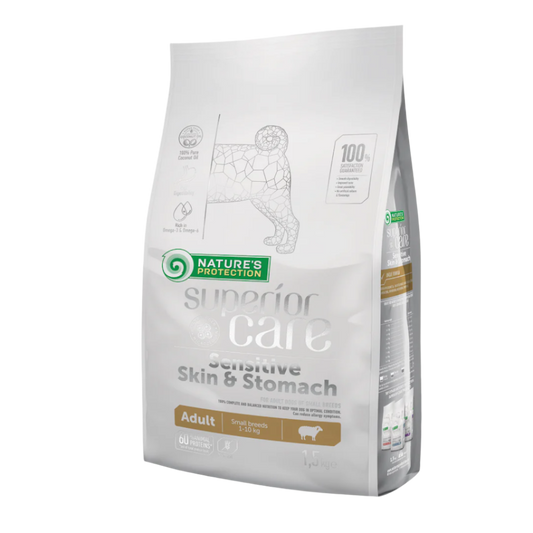 Nature's protection sensitive skin & stomach adult small breed, lamb - small kibbles
