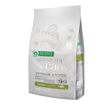 Nature's protection white dogs junior small breed, white fish - small kibbles