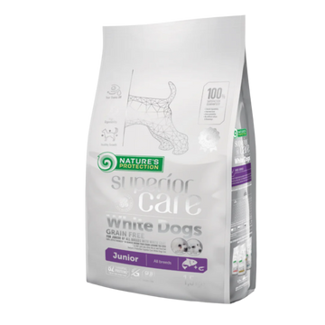 Nature's protection white dogs junior all breed, salmon - small kibbles