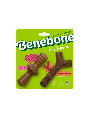Benebone 2-Pack Maplestick & Zaggler Bacon – Tyggelegetøj til hunde
