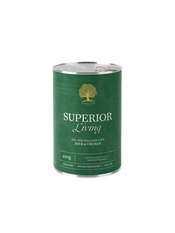 Essential Foods Superior Living Paté - Vådfoder med And & Kylling 400 g