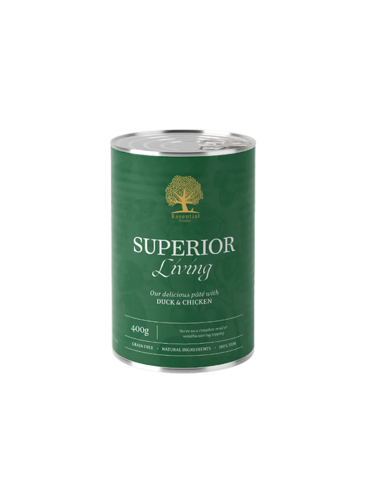 Essential Foods Superior Living Paté - Vådfoder med And & Kylling 400 g