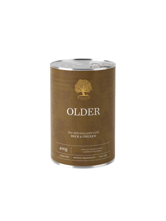 Essential Foods Older Paté - Vådfoder til senior hunde med and & kylling 400 g