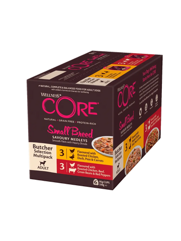 6 x CORE Savoury Medleys Small breed - Multipakke Chicken & Beef
