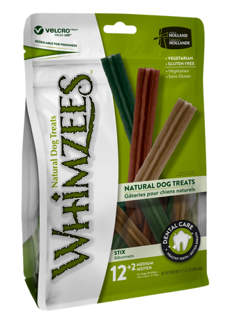Whimzees veggie stix medium 12+2 stk