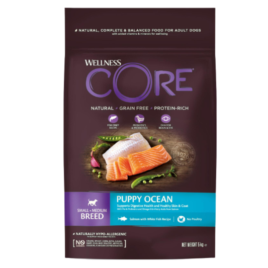 CORE Ocean Puppy Small/Medium Breed, Laks & Hvid Fisk