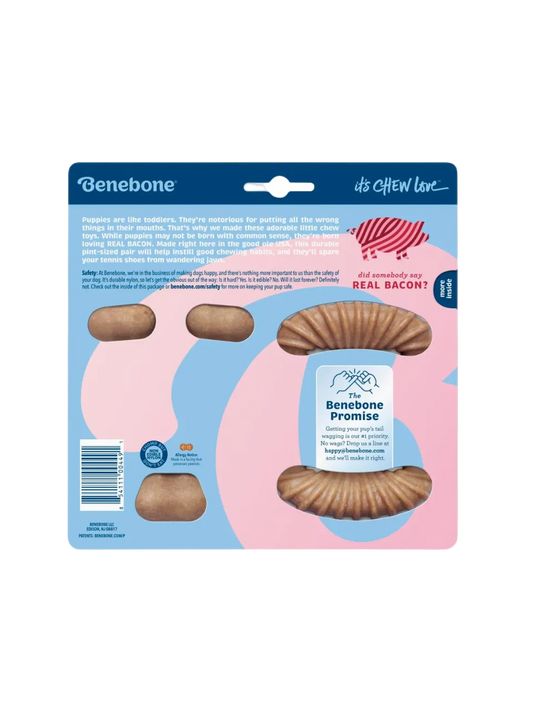 Benebone Puppy 2-Pack Dental Chew & Wishbone Bacon – Tyggelegetøj til hvalpe