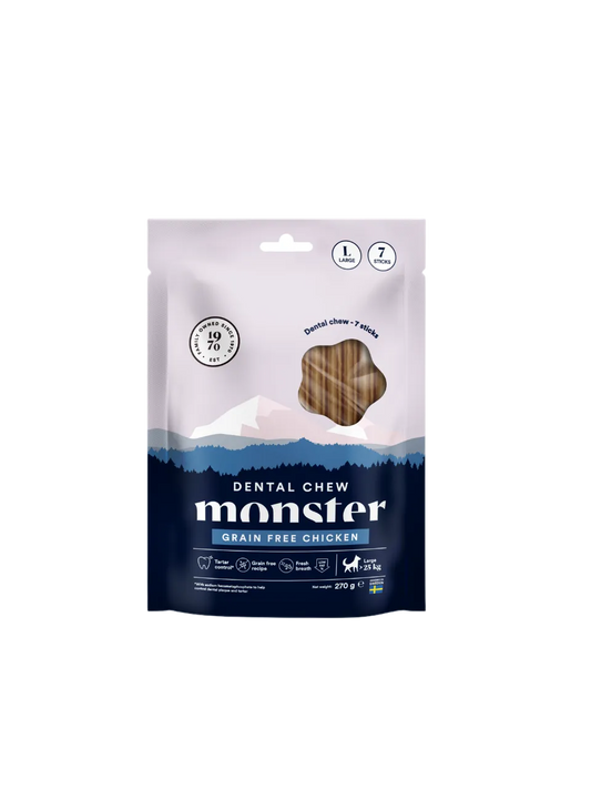 Monster Dental Chew Kylling Kornfri L - pakke af 7 stk.