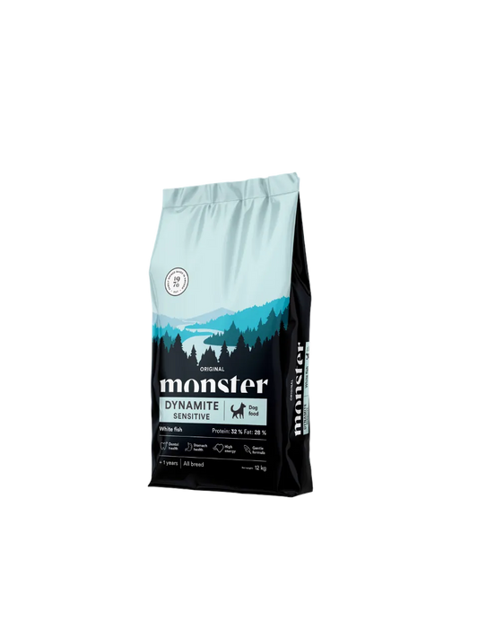 Monster Original Dynamite Sensitive Hvid Fisk - All Breed