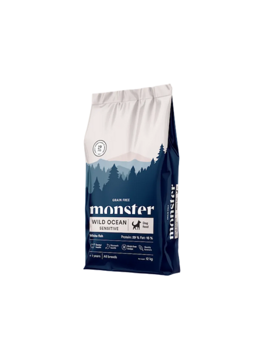 Monster Kornfri Wild Ocean Sensitive - Hvid Fisk