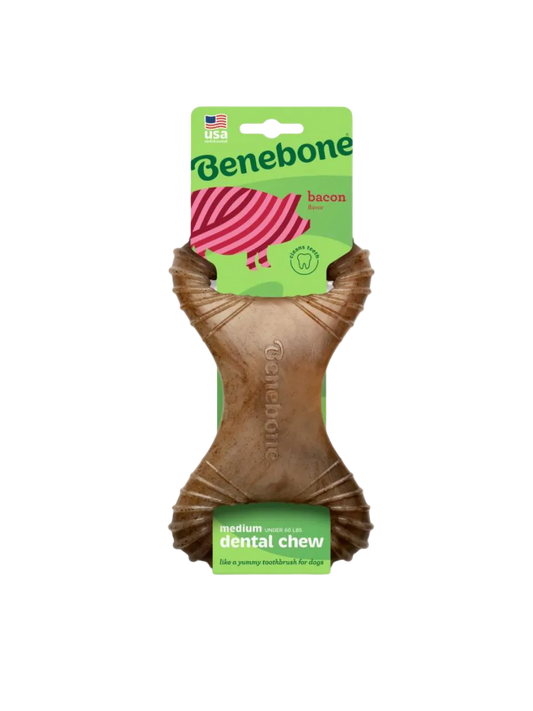 Benebone Dental Chew Bacon – Slidstærkt tyggelegetøj til hunde - flere varianter