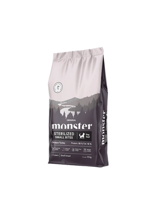 Monster Original Sterilized Kylling/Kalkun Low Fat - Små Piller