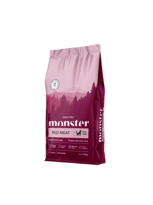 Monster Kornfri Voksen Red Meat Oksekød, Svinekød & Lam - All Breed