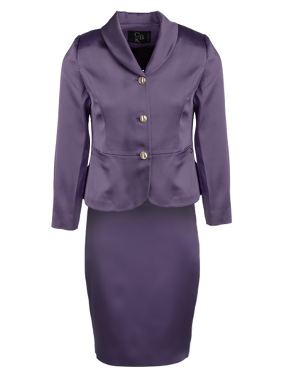 CBK Suits Jodie Satin Suit Deep Lavender