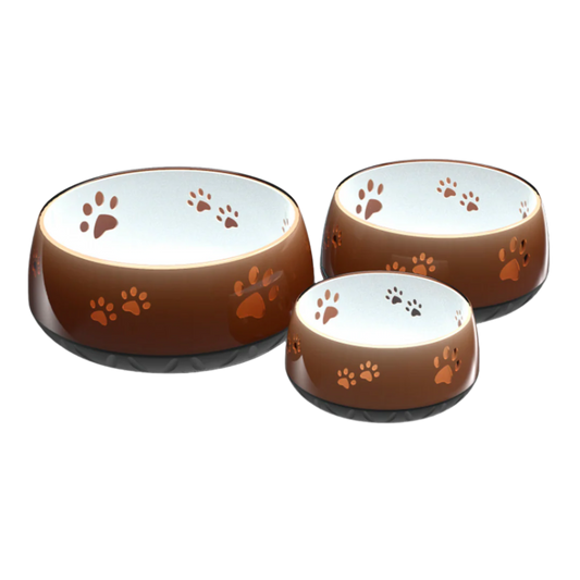 Vandskål med poteaftryk brun (flere størrelser)