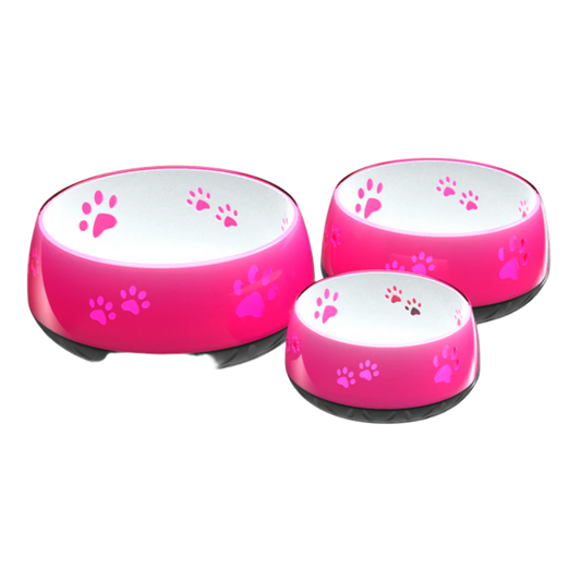 Vandskål med poteaftryk pink (flere størrelser)