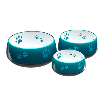 Vandskål med poteaftryk petroleumsblå (flere størrelser)