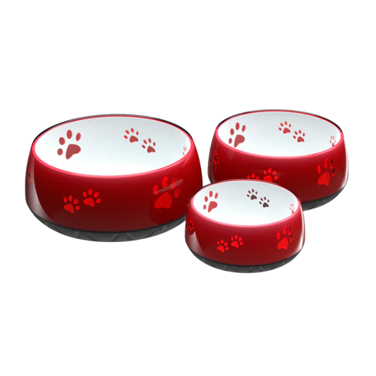 Vandskål med poteaftryk bordeaux (flere størrelser)