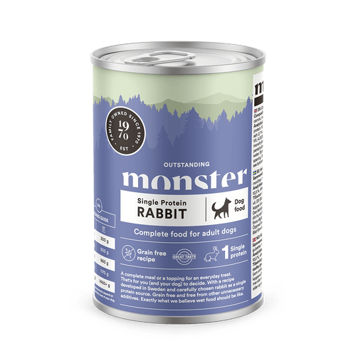 Monster vådfoder 400 gram single protein rabbit