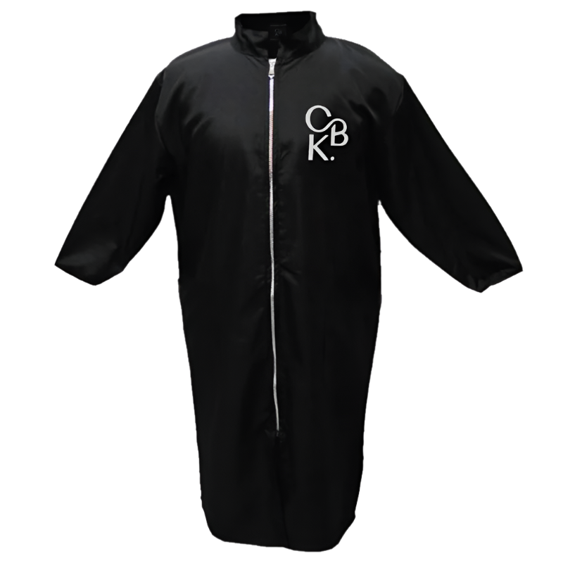 CBK grooming kittel, lang dame model med 3/4 lange ærmer,  print logo