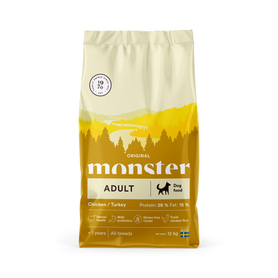 Monster original adult, chicken & turkey 17 kg