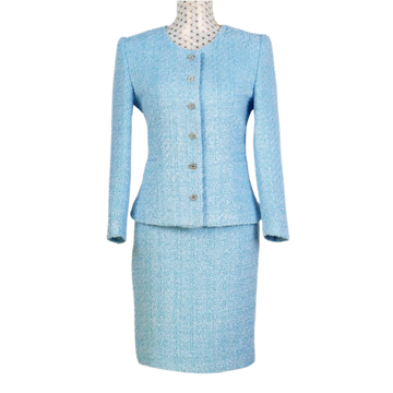 CBK Suits New Tweed Look Blazer Light Blue