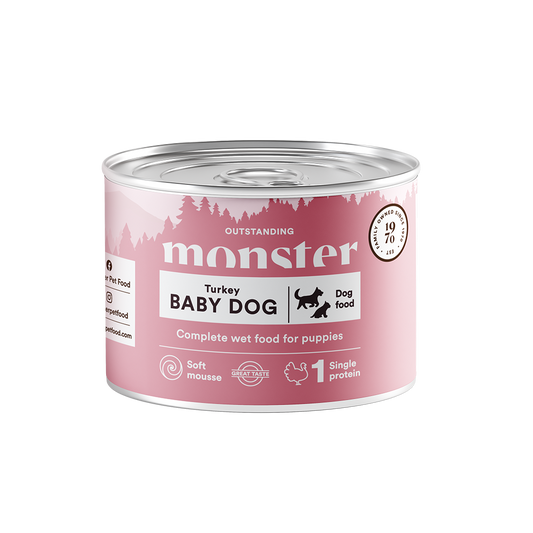 Monster baby dog mousse 190 gram - kalkun