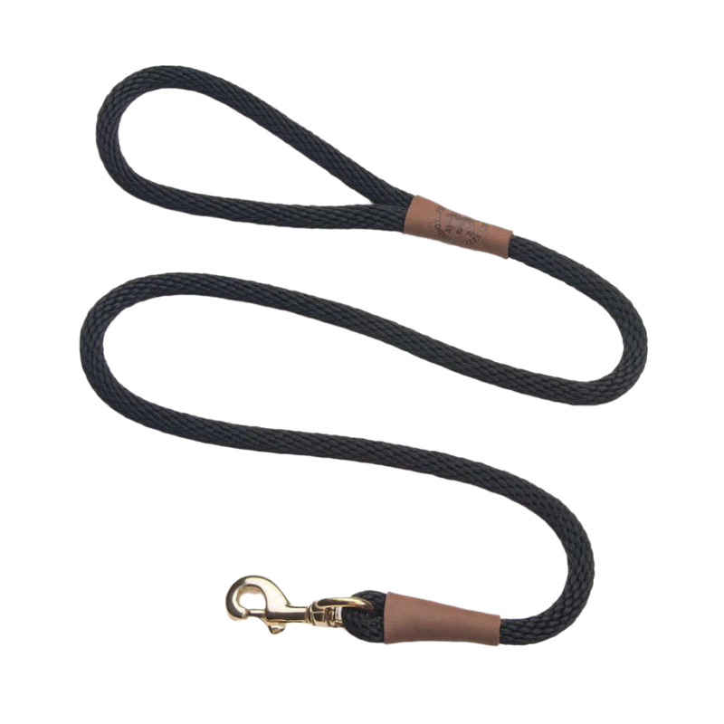 Mendota hundeline Black 1.8 meter lang, 13 mm tyk