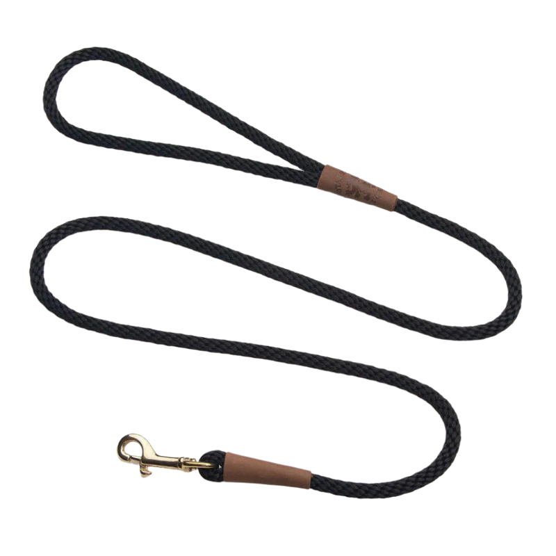 Mendota hundeline Black 1.8 meter lang, 9 mm tyk