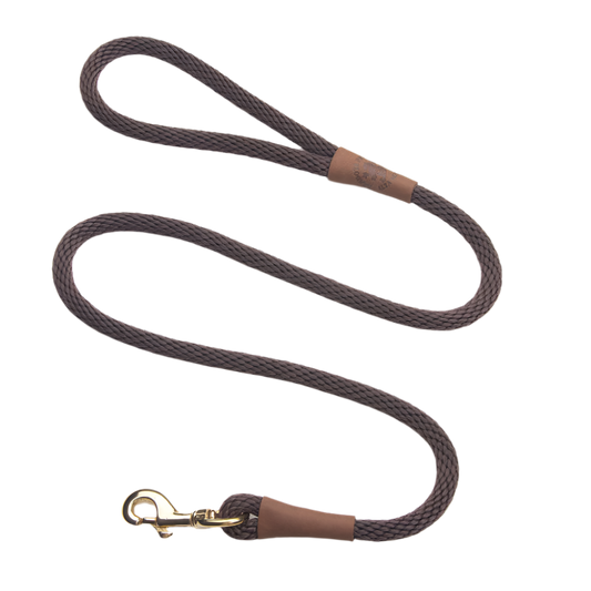 Mendota hundeline brown 1.8 meter lang 13mm tyk