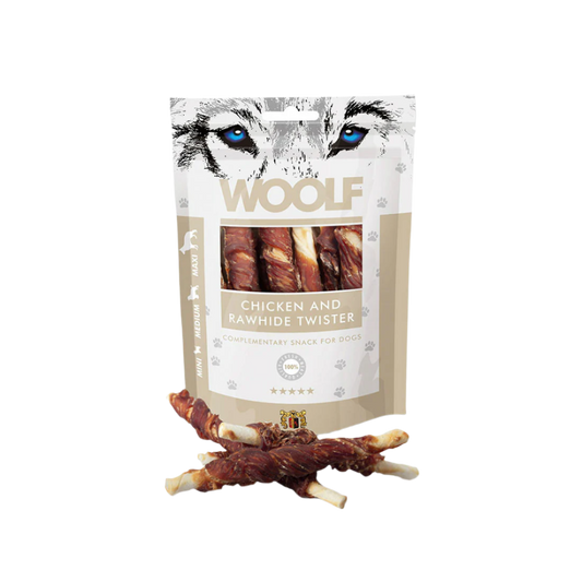 Woolf chicken and rawhide twister