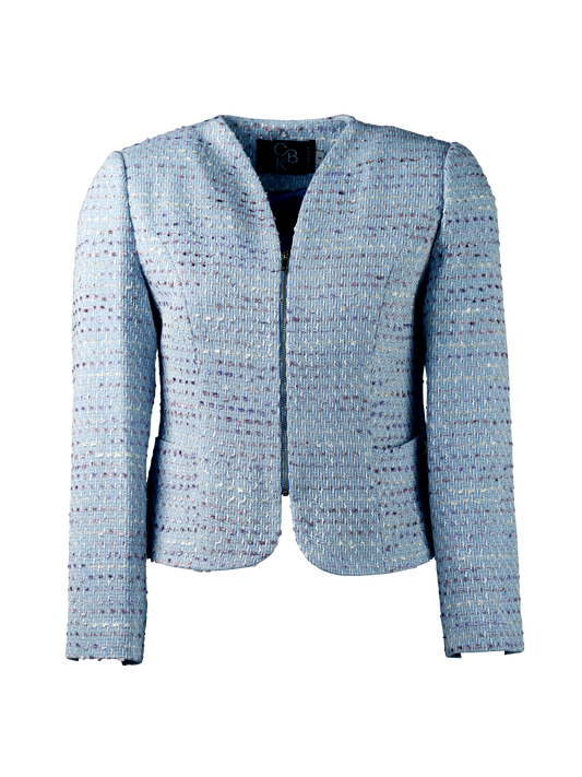 CBK Suits Cartier Tweed Blazer Waves Of Ocean Blue