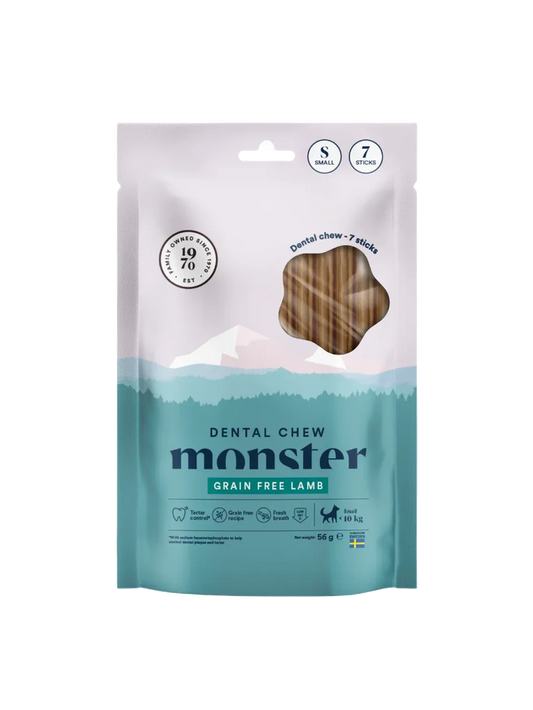 Monster Dental Chew Lam Kornfri pakke af 7 stk.