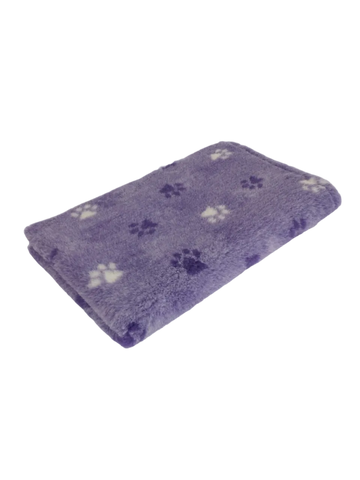 CBK Skridsikker Tykke Vetbed Lilla Med Poter 100x150cm - 30mm Lud