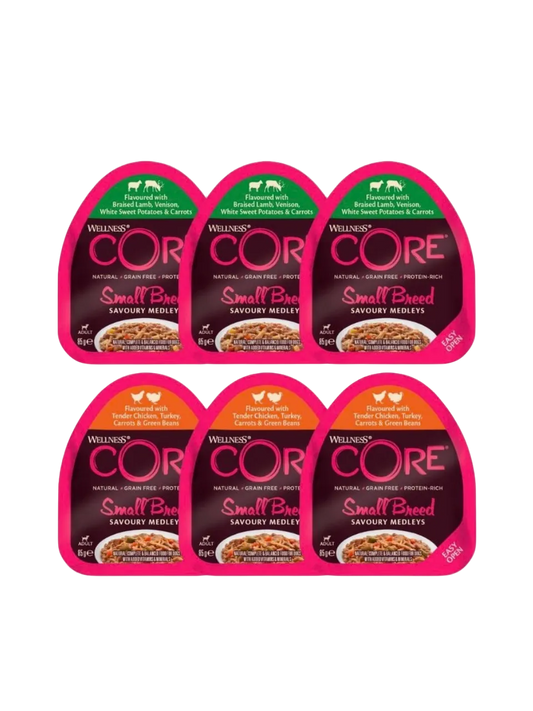 6 x CORE Savoury Medleys Small breed - Multipakke Chicken & Lamb
