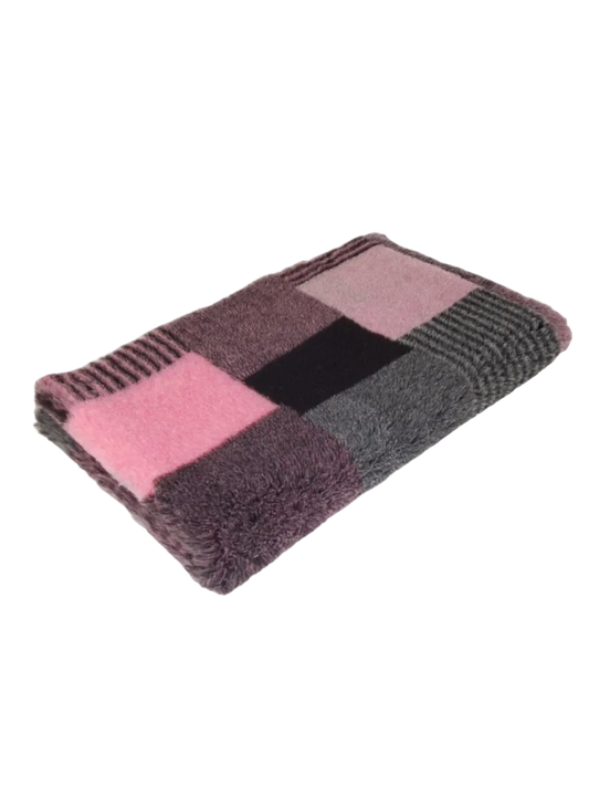 CBK Skridsikker Tykke Vetbed Lyserød & Grå 100x150cm - 30mm Lud