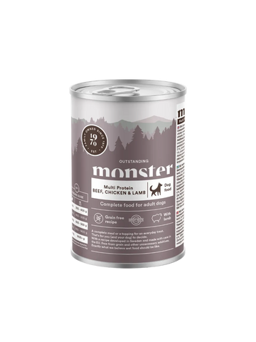 Monster Vådfoder  Multi Protein Bøf, Lam & Kylling 400g